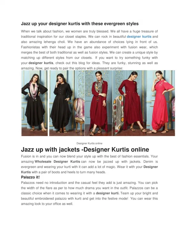 Jazz up your designer kurtis with these evergreen styles