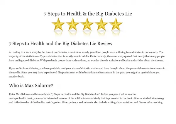 7 Steps to Health PDF EBook Free Download