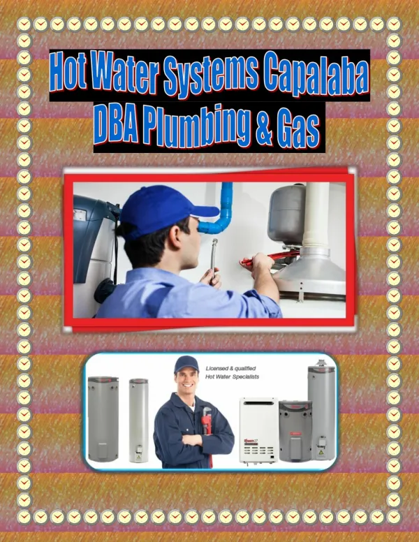 Hot Water Systems Capalaba- DBA Plumbing & Gas