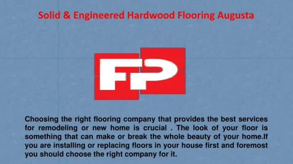 Solid hardwood flooring Augusta