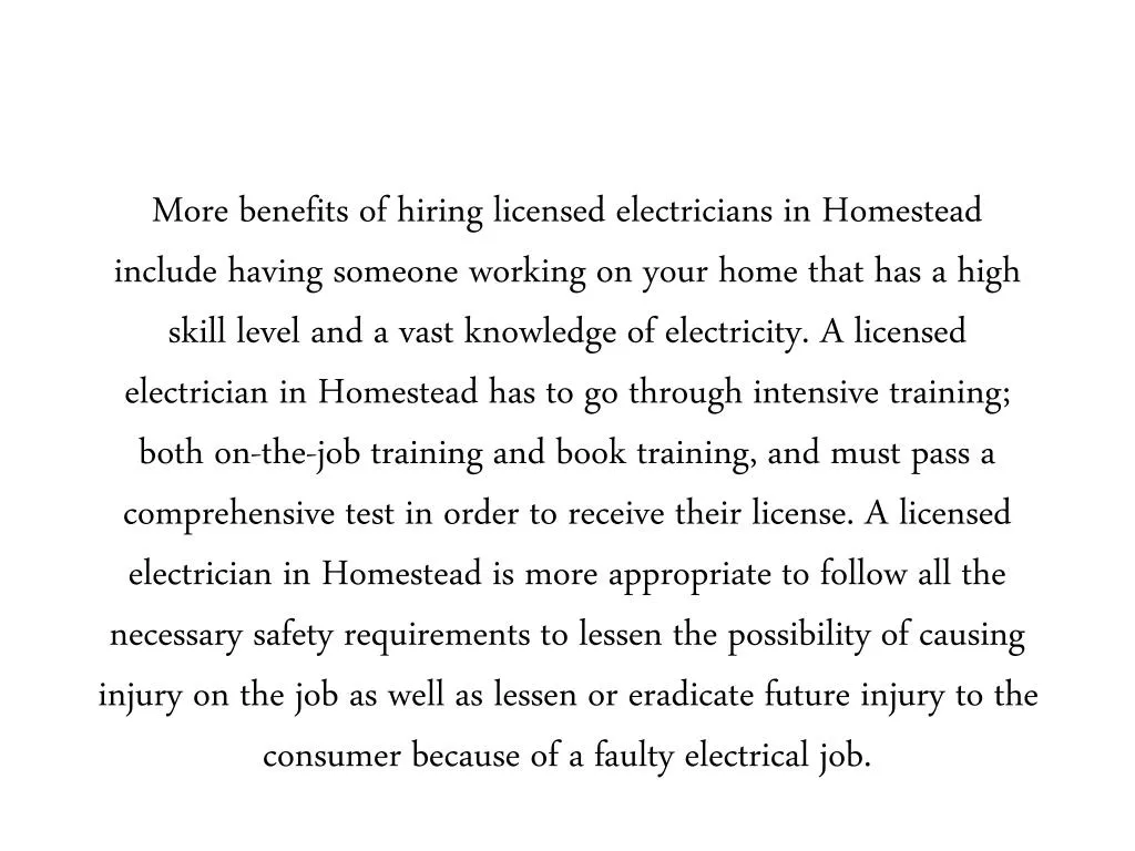 more benefits of hiring licensed electricians