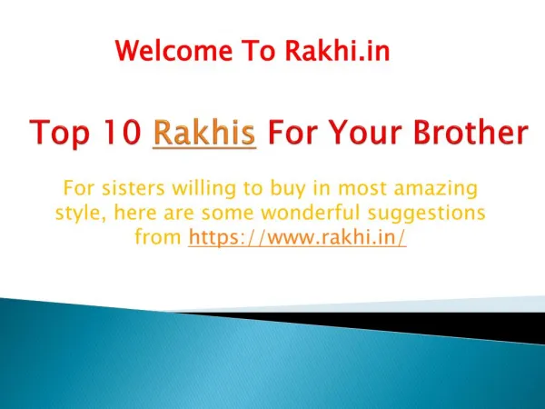 Top 10 Rakhi for Your Brother
