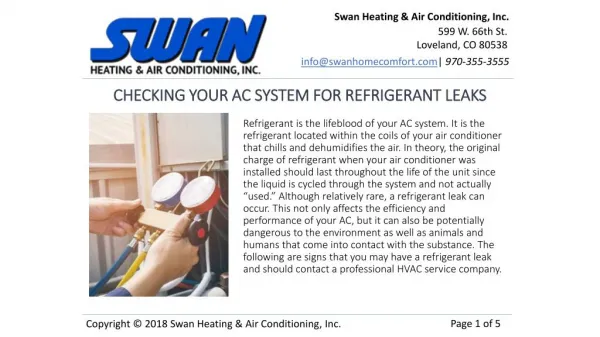 How to Check Your AC for Refrigerant Leaks