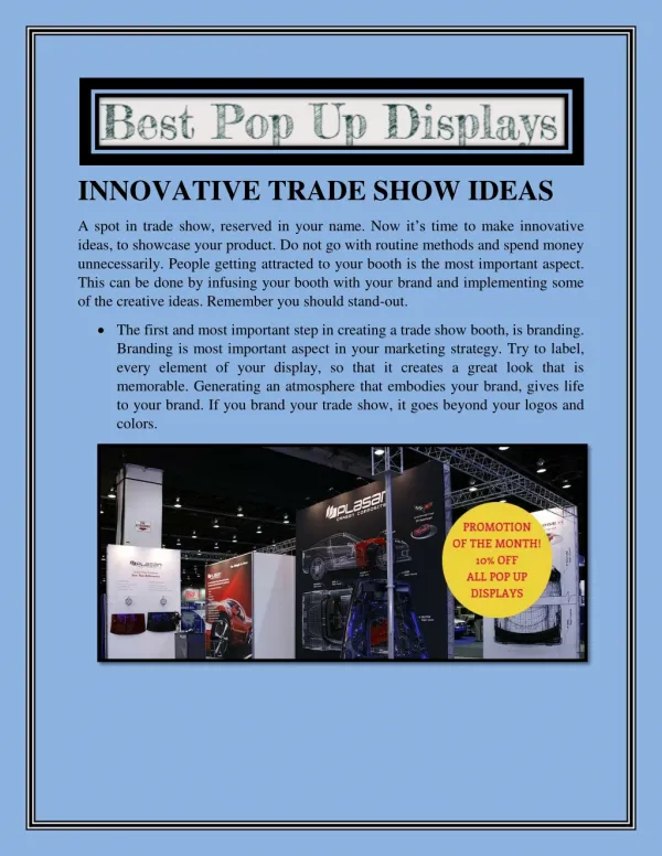 INNOVATIVE TRADE SHOW IDEAS