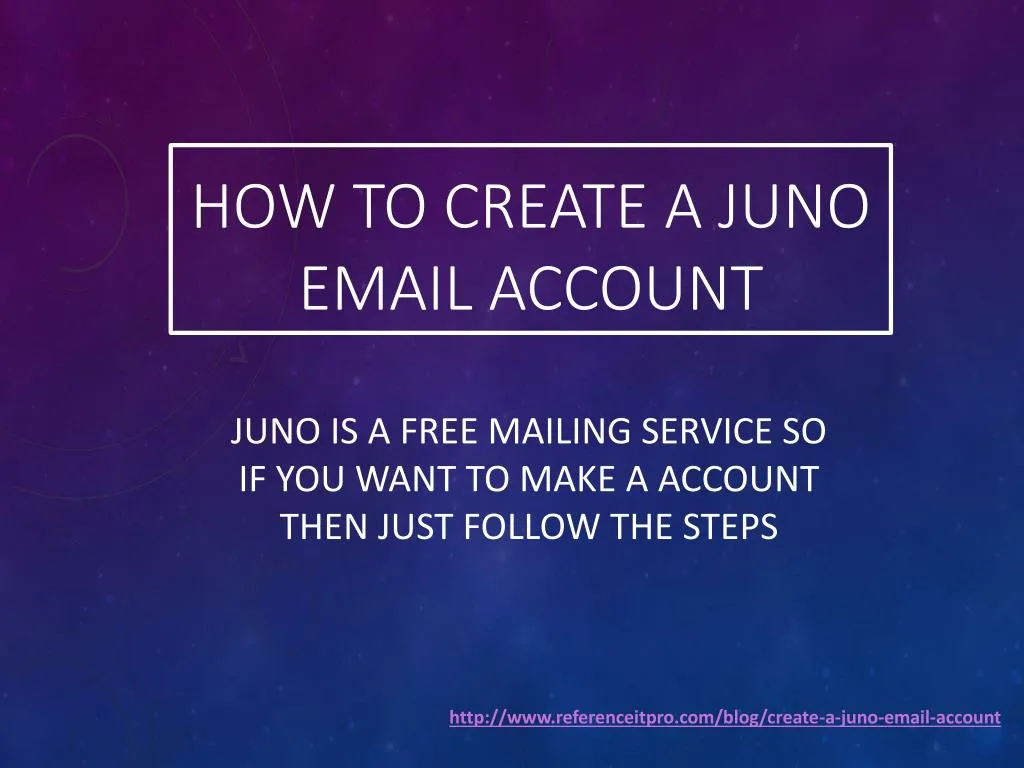 how to create a juno email account