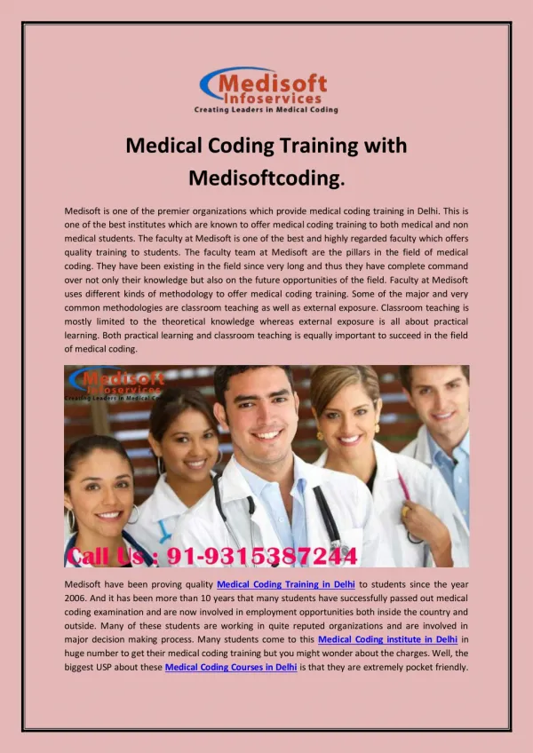 Medical Coding Training with Medisoftcoding.