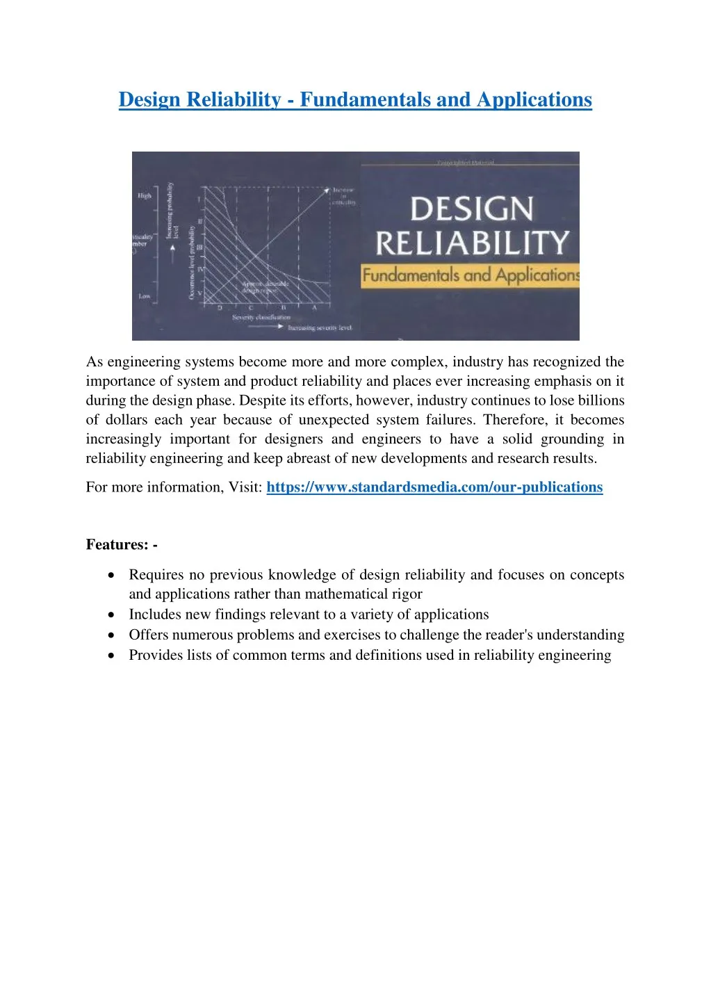 design reliability fundamentals and applications