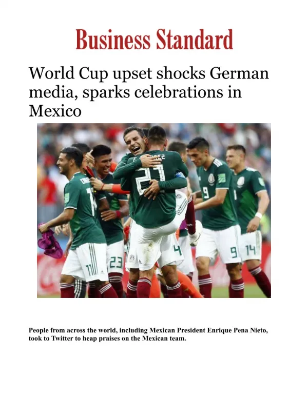 World Cup upset shocks German media, sparks celebrations in Mexico