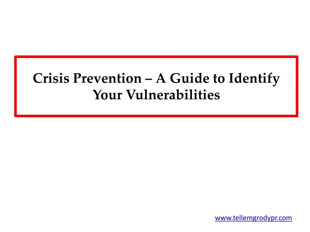 crisis prevention a guide to identify your