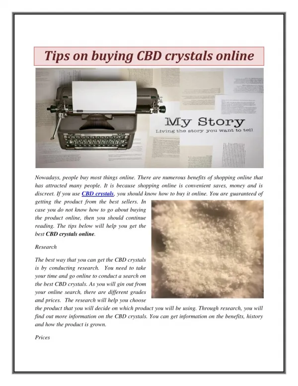 Tips on buying CBD crystals online