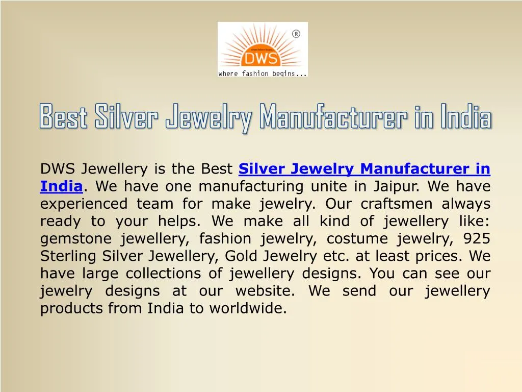 best silver jewelry manufacturer in india