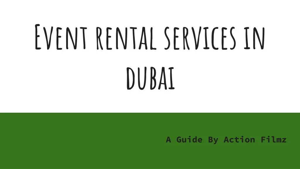 event rental services in dubai
