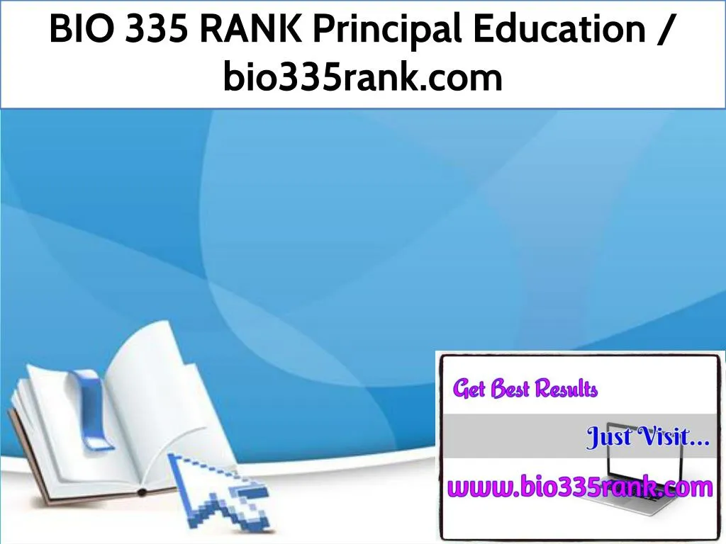 bio 335 rank principal education bio335rank com