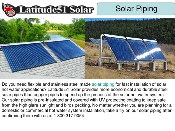 Best Solar Piping Service