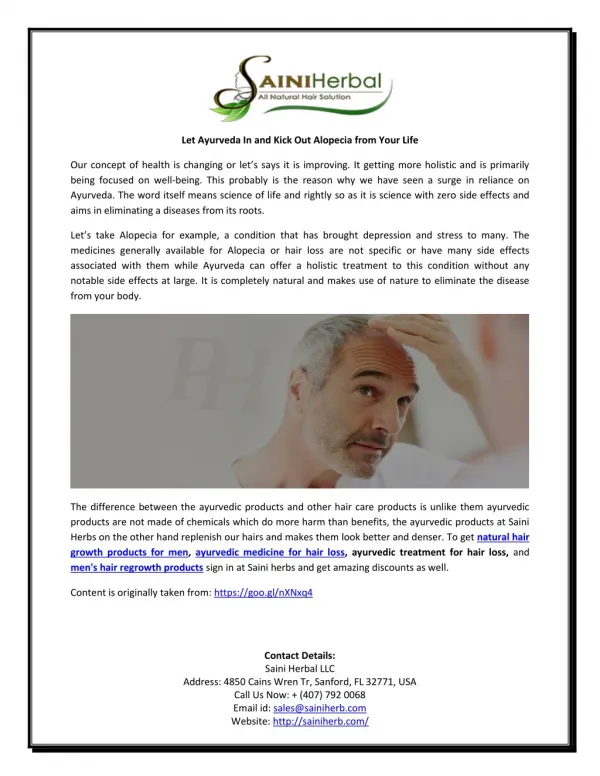 Let Ayurveda In and Kick Out Alopecia from Your Life