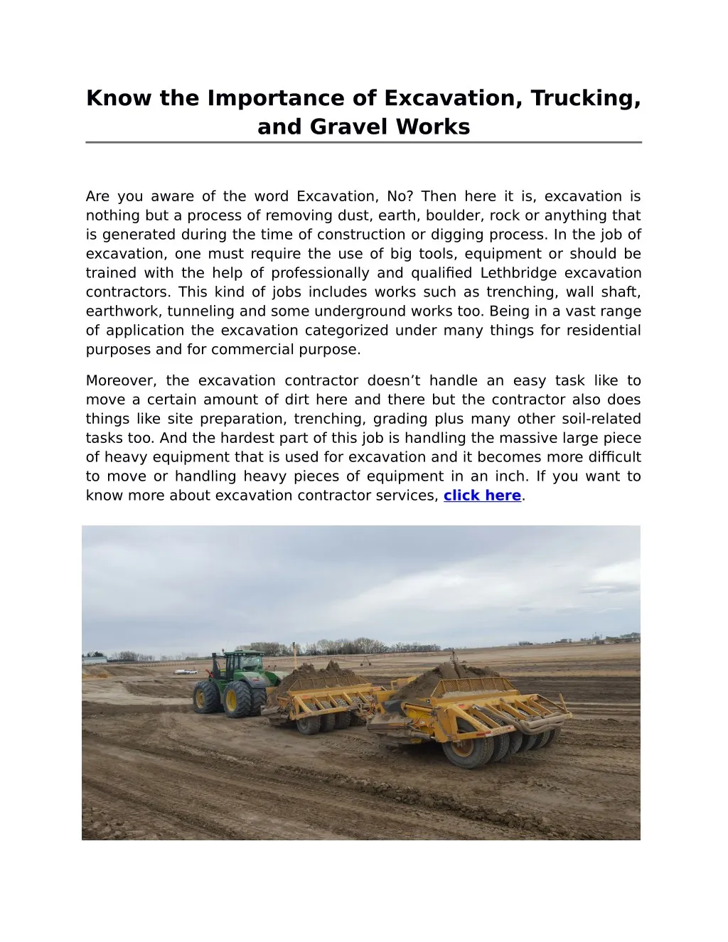 know the importance of excavation trucking