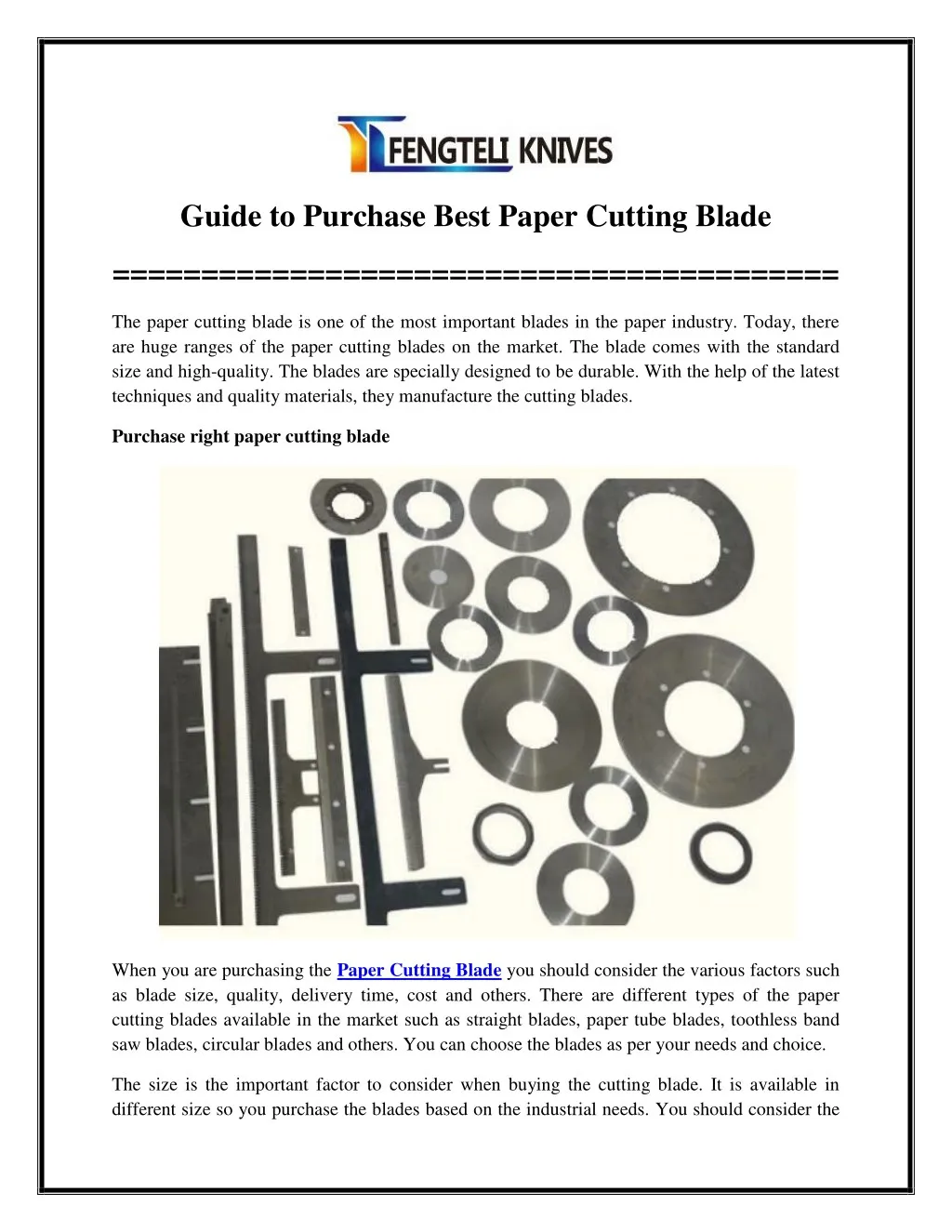 guide to purchase best paper cutting blade
