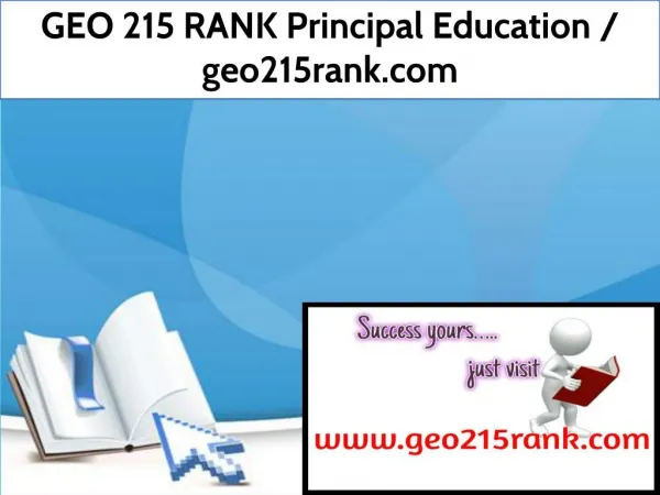 GEO 215 RANK Principal Education / geo215rank.com