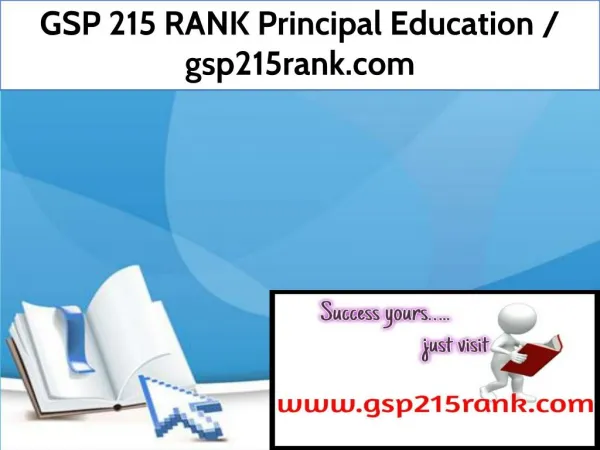 GSP 215 RANK Principal Education / gsp215rank.com