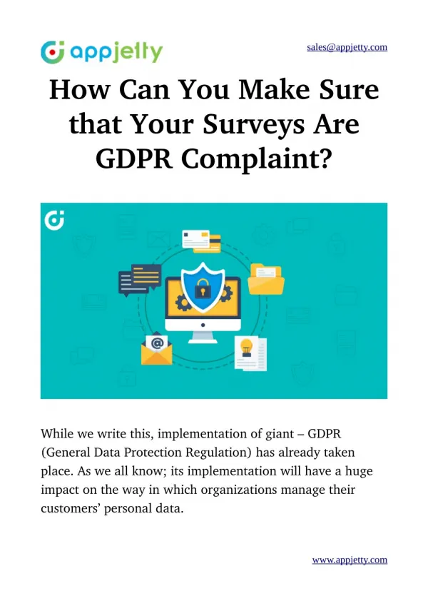 How Can You Make Sure that Your Surveys Are GDPR Complaint?