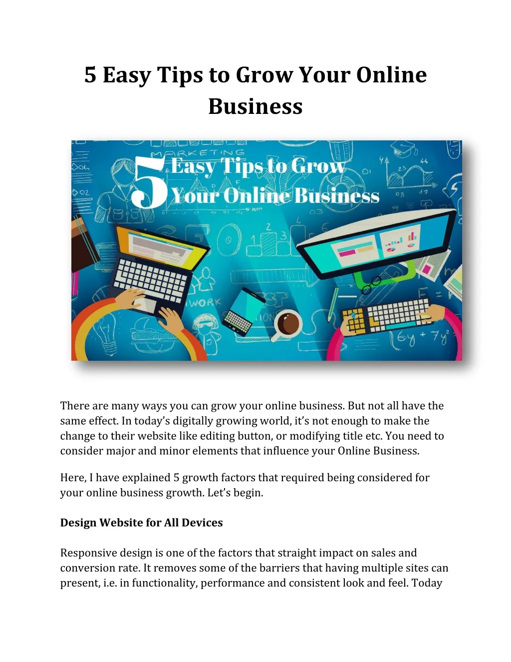 5 Easy Tips to Grow Your Online Business