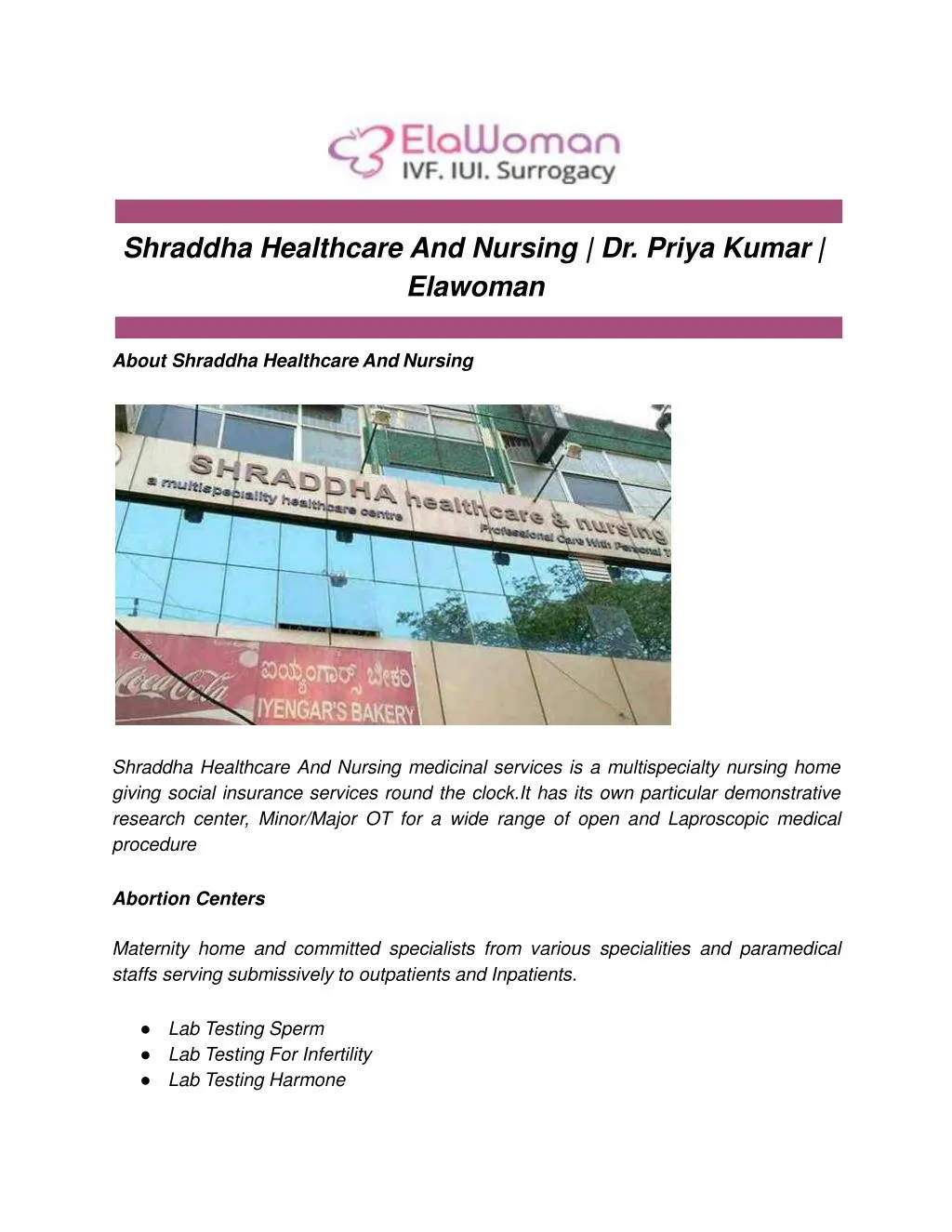 shraddha healthcare and nursing dr priya kumar