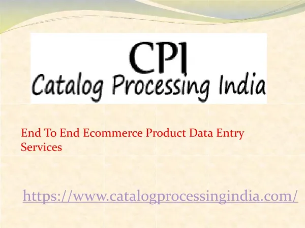 Catalog Processing India, Outsource Data Entry and Product Entry Services