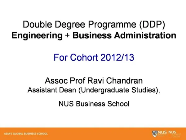 Double Degree Programme DDP Engineering Business Administration For Cohort 2012
