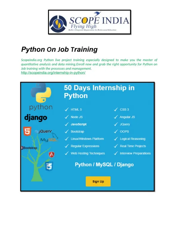 Python On Job Training