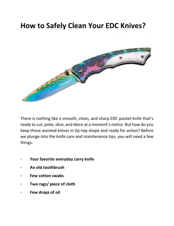 How to Safely Clean Your EDC Knives?