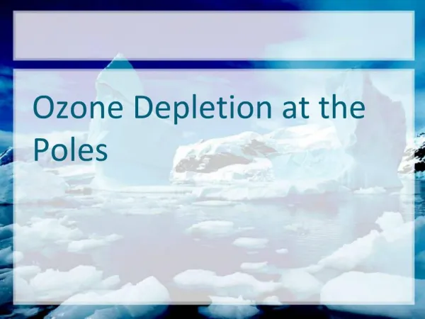 Ozone Depletion at the Poles