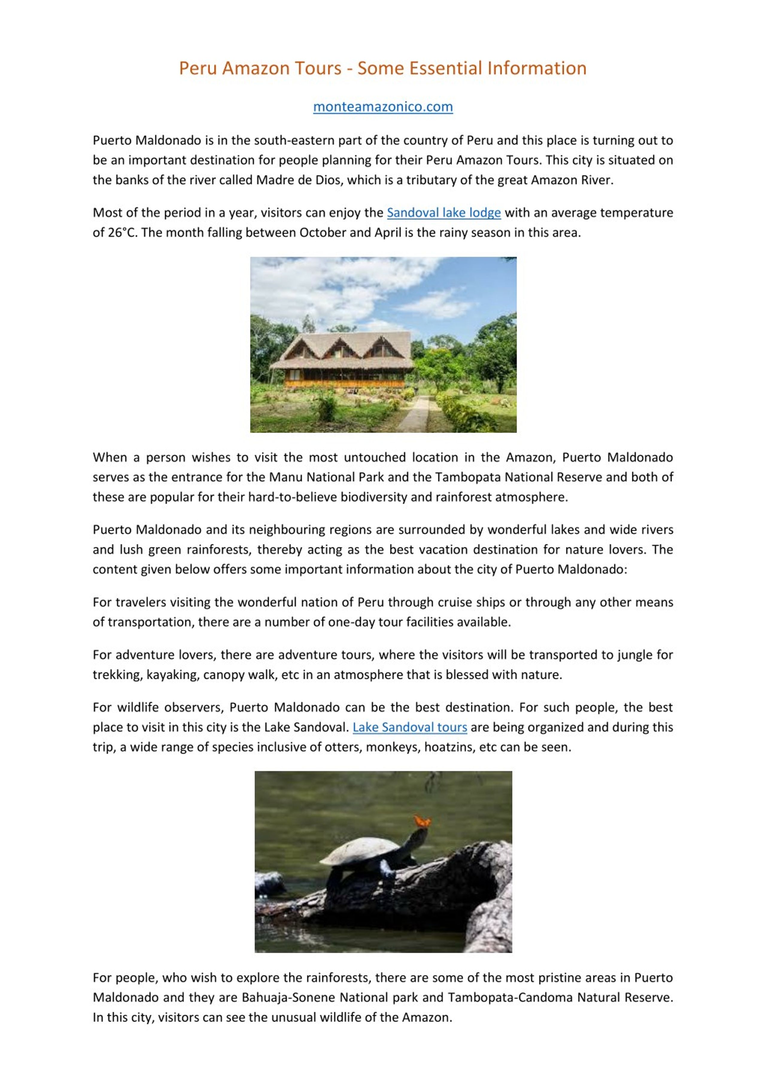 PPT - Peru Amazon Tours - Some Essential Information PowerPoint ...