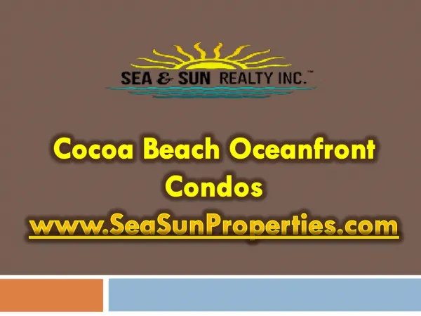 Cocoa Beach Oceanfront Condo