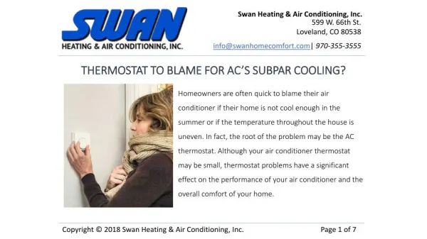 THERMOSTAT TO BLAME FOR ACâ€™S SUBPAR COOLING?