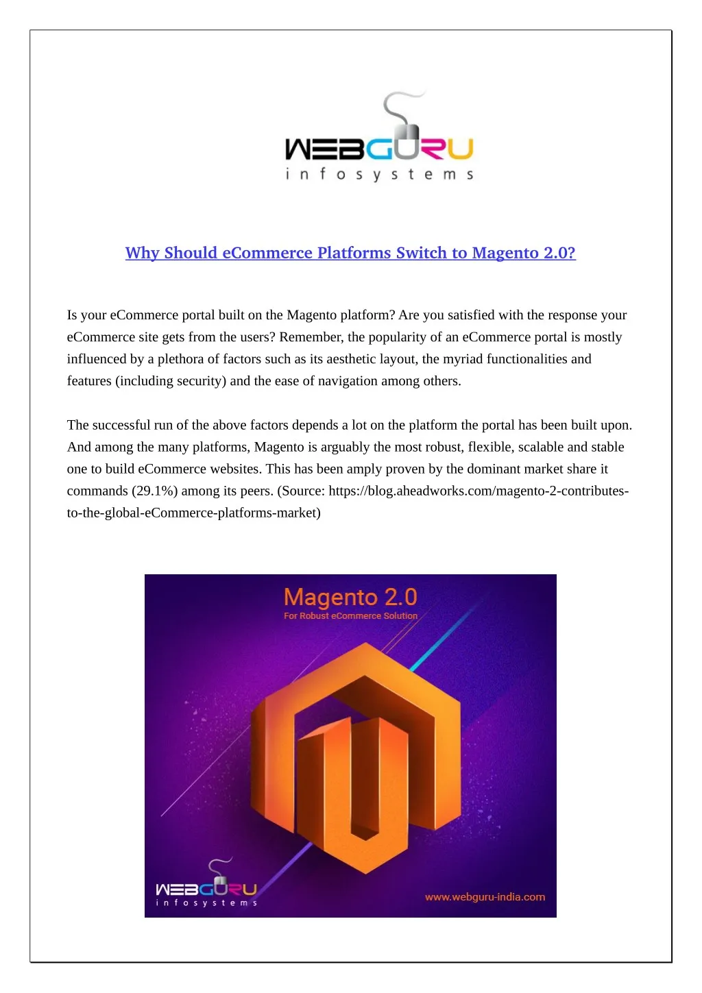 why should ecommerce platforms switch to magento