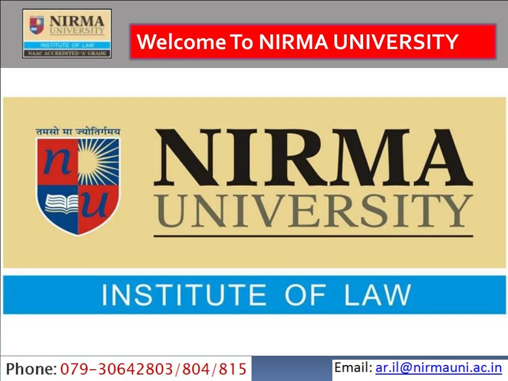 welcome to nirma university