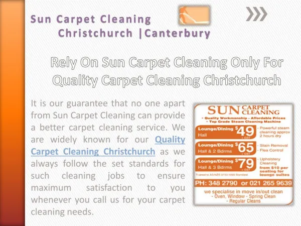 Quality Carpet Cleaning Christchurch