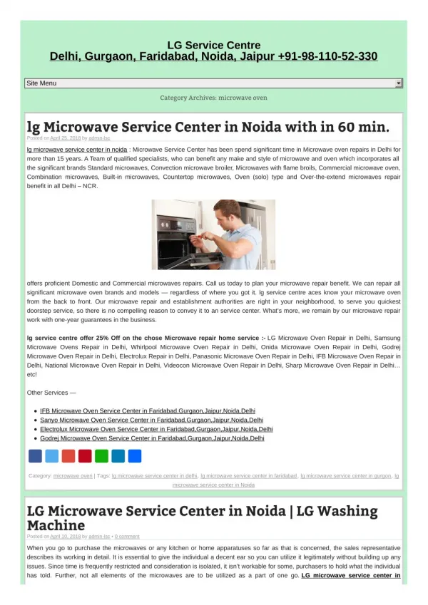 LG Microwave Customer Care In Delhi