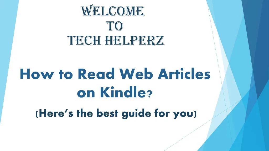 how to read web articles on kindle