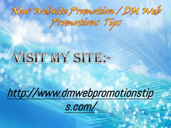 new website promotion dm web promotions tips