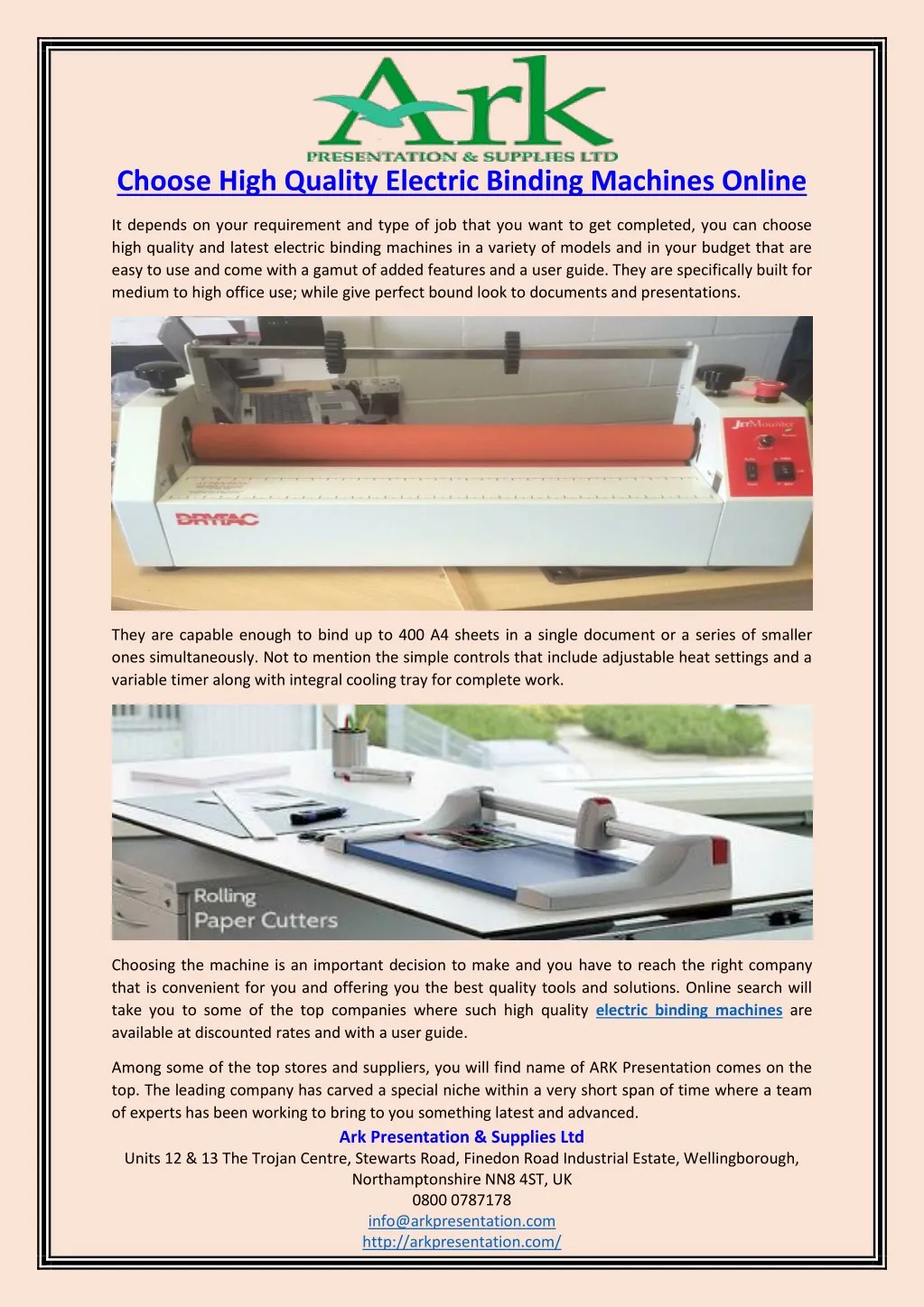 choose high quality electric binding machines