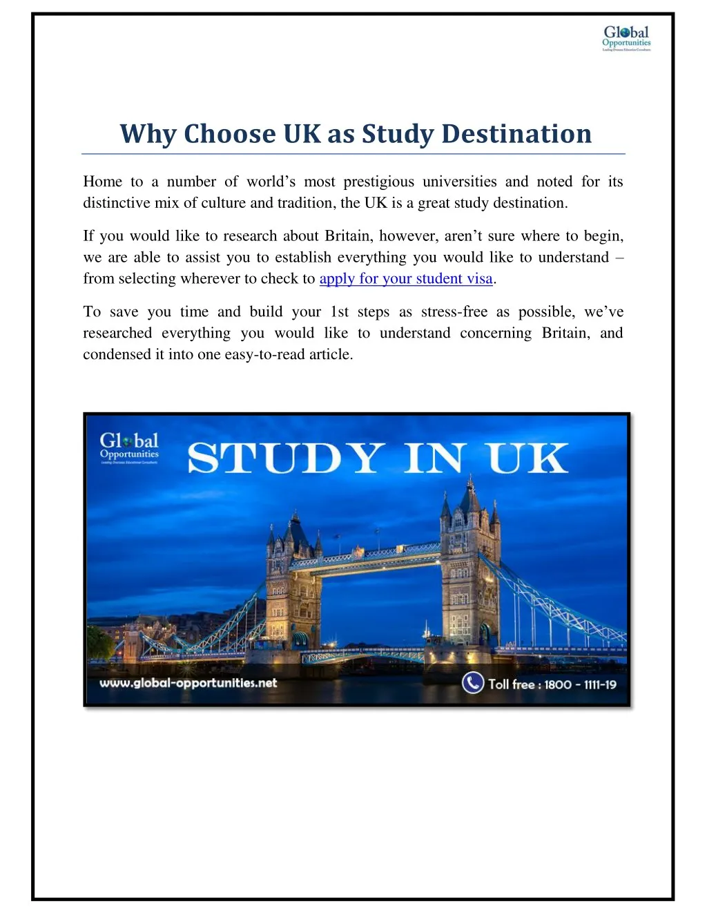why choose uk as study destination