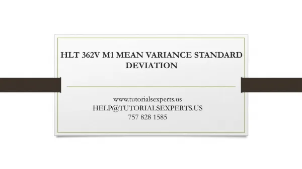 HLT 362V M1 MEAN VARIANCE STANDARD DEVIATION