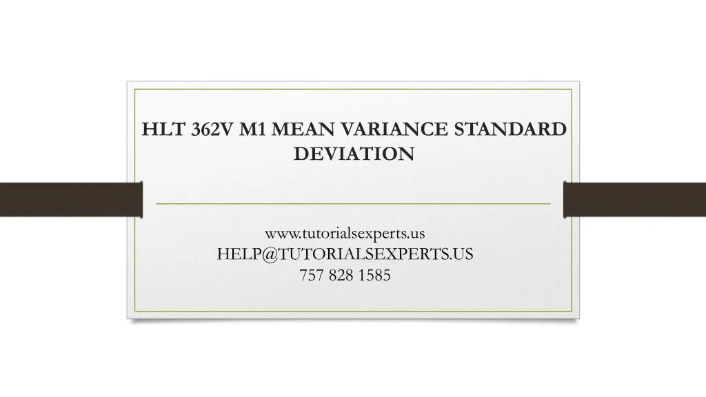 hlt 362v m1 mean variance standard deviation