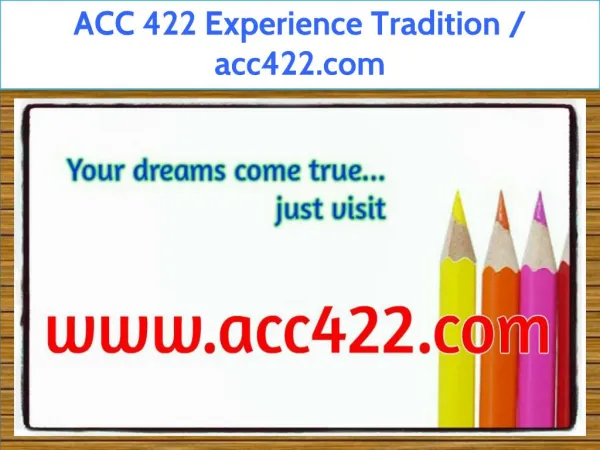 ACC 422 Experience Tradition / acc422.com