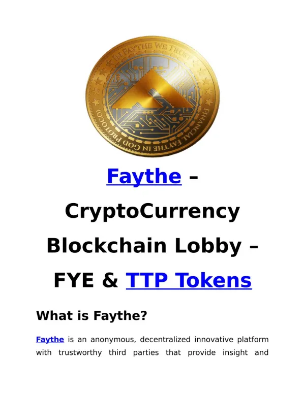 Faythe - Decentralized Blockchain Cryptocurrency Lobby