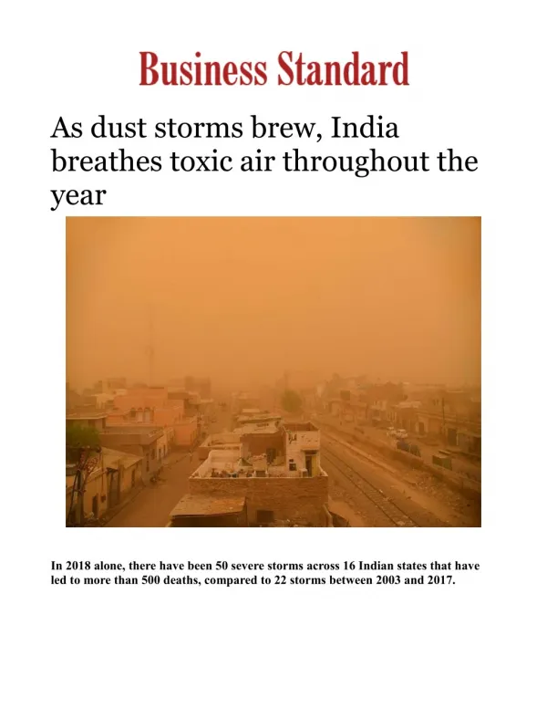 As dust storms brew, India breathes toxic air throughout the year 