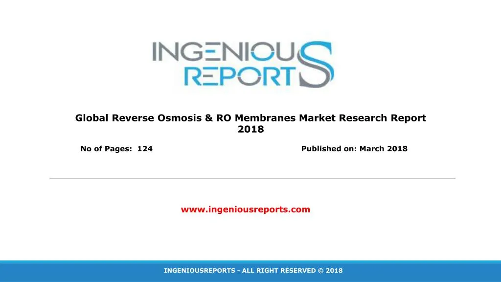 global reverse osmosis ro membranes market