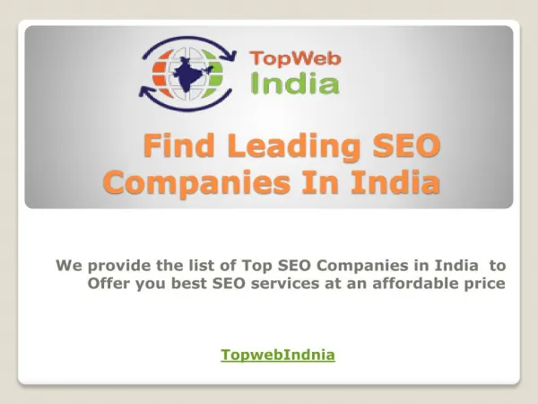 India's Leading SEO Companies