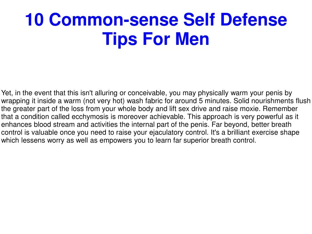 10 common sense self defense tips for men